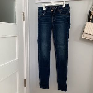Dark wash skinny jeans
